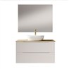 Conjunto de baño valnera sobre encimera 80x45 cm blanco mate 2 cajones suspendid