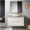 Conjunto de baño valnera sobre encimera 80x45 cm blanco mate 2 cajones suspendid