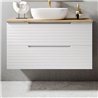 Conjunto de baño valnera sobre encimera 80x45 cm blanco mate 2 cajones suspendid