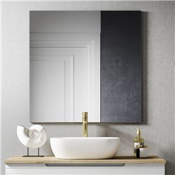 Conjunto de baño valnera sobre encimera 80x45 cm blanco mate 2 cajones suspendid
