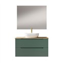 Conjunto de baño valnera sobre encimera 80x45 cm verde lago mate 2 cajones suspe