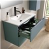 Mueble + lavabo valnera 100x45 cm azul oceano mate 2 cajones suspendido