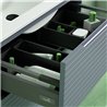 Mueble + lavabo valnera 100x45 cm azul oceano mate 3 cajones con patas