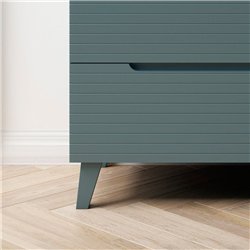 Mueble + lavabo valnera 100x45 cm azul oceano mate 3 cajones con patas