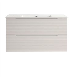 Mueble + lavabo valnera 100x45 cm blanco mate 2 cajones suspendido