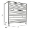 Mueble + lavabo valnera 100x45 cm blanco mate 3 cajones con patas