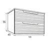 Mueble + lavabo valnera 100x45 cm verde lago mate 2 cajones suspendido