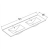 Mueble + lavabo valnera 120x45 cm blanco mate 2 cajones suspendido