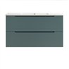 Mueble + lavabo valnera 60x45 cm azul oceano mate 2 cajones suspendido