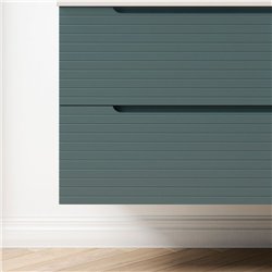 Mueble + lavabo valnera 60x45 cm azul oceano mate 2 cajones suspendido
