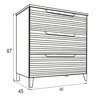 Mueble + lavabo valnera 80x45 cm azul oceano mate 3 cajones con patas