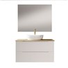 Mueble + lavabo valnera sobre encimera 100x45 cm blanco mate 2 cajones suspendid