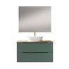 Mueble + lavabo valnera sobre encimera 100x45 cm verde lago mate 2 cajones suspe