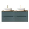 Mueble + lavabo valnera sobre encimera 120x45 cm azul oceano mate 2 cajones susp