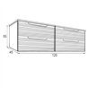 Mueble + lavabo valnera sobre encimera 120x45 cm azul oceano mate 2 cajones susp