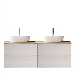 Mueble + lavabo valnera sobre encimera 120x45 cm blanco mate 2 cajones suspendid