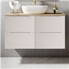 Mueble + lavabo valnera sobre encimera 120x45 cm blanco mate 2 cajones suspendid