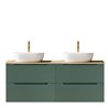 Mueble + lavabo valnera sobre encimera 120x45 cm verde lago mate 2 cajones suspe