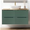 Mueble + lavabo valnera sobre encimera 120x45 cm verde lago mate 2 cajones suspe