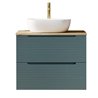Mueble + lavabo valnera sobre encimera 60x45 cm azul oceano mate 2 cajones suspe