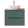 Mueble + lavabo valnera sobre encimera 60x45 cm verde lago mate 2 cajones suspen