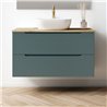 Mueble + lavabo valnera sobre encimera 80x45 cm azul oceano mate 2 cajones suspe
