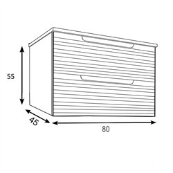 Mueble + lavabo valnera sobre encimera 80x45 cm azul oceano mate 2 cajones suspe