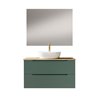 Mueble + lavabo valnera sobre encimera 80x45 cm verde lago mate 2 cajones suspen