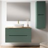 Mueble + lavabo valnera sobre encimera 80x45 cm verde lago mate 2 cajones suspen