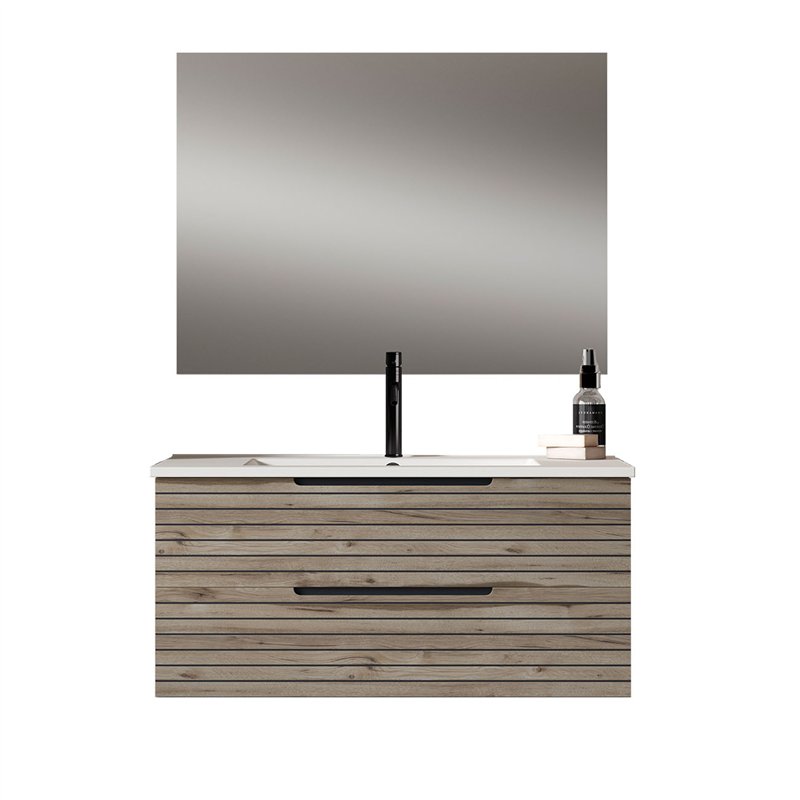 Conjunto de baño lusa 80x45 cm desierto mate 2 cajones suspendido