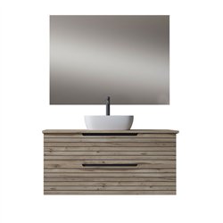 Conjunto de baño lusa sobre encimera 100x45 cm desierto mate 2 cajones suspendid