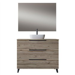 Conjunto de baño lusa sobre encimera 100x45 cm desierto mate 3 cajones con patas