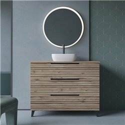 Conjunto de baño lusa sobre encimera 100x45 cm desierto mate 3 cajones con patas