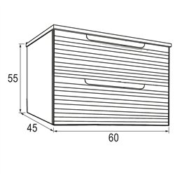 Conjunto de baño lusa sobre encimera 60x45 cm + c/mod. desierto mate 2 cajones s