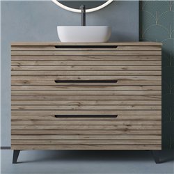 Conjunto de baño lusa sobre encimera 80x45 cm desierto mate 3 cajones con patas