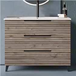 Mueble + lavabo lusa 80x45 cm desierto mate 3 cajones con patas