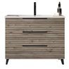 Mueble + lavabo lusa sobre encimera 100x45 cm desierto mate 3 cajones con patas