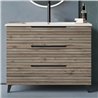 Mueble + lavabo lusa sobre encimera 100x45 cm desierto mate 3 cajones con patas