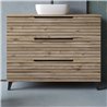 Mueble + lavabo lusa sobre encimera 80x45 cm desierto mate 3 cajones con patas