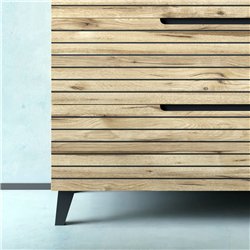 Mueble + lavabo lusa sobre encimera 80x45 cm desierto mate 3 cajones con patas
