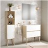 Conjunto de baño dulla 70x45 cm roble y blanco mate 2 cajones suspendido
