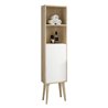 Mueble auxiliar dulla 35x24 cm roble y blanco mate suspendido