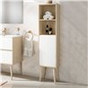 Mueble auxiliar dulla 35x24 cm roble y blanco mate suspendido