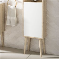 Mueble auxiliar dulla 35x24 cm roble y blanco mate suspendido