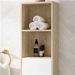 Mueble auxiliar dulla 35x24 cm roble y blanco mate suspendido