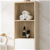 Mueble auxiliar dulla 35x24 cm roble y blanco mate suspendido