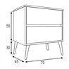 Mueble + lavabo dulla 70x45 cm roble y blanco mate 2 cajones suspendido