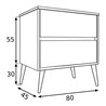 Mueble + lavabo dulla 80x45 cm roble y blanco mate 2 cajones suspendido patas