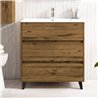 Conjunto de baño karria 100x45 cm teca claro mate 3 cajones con patas