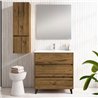 Conjunto de baño karria 80x45 cm teca claro mate 3 cajones con patas